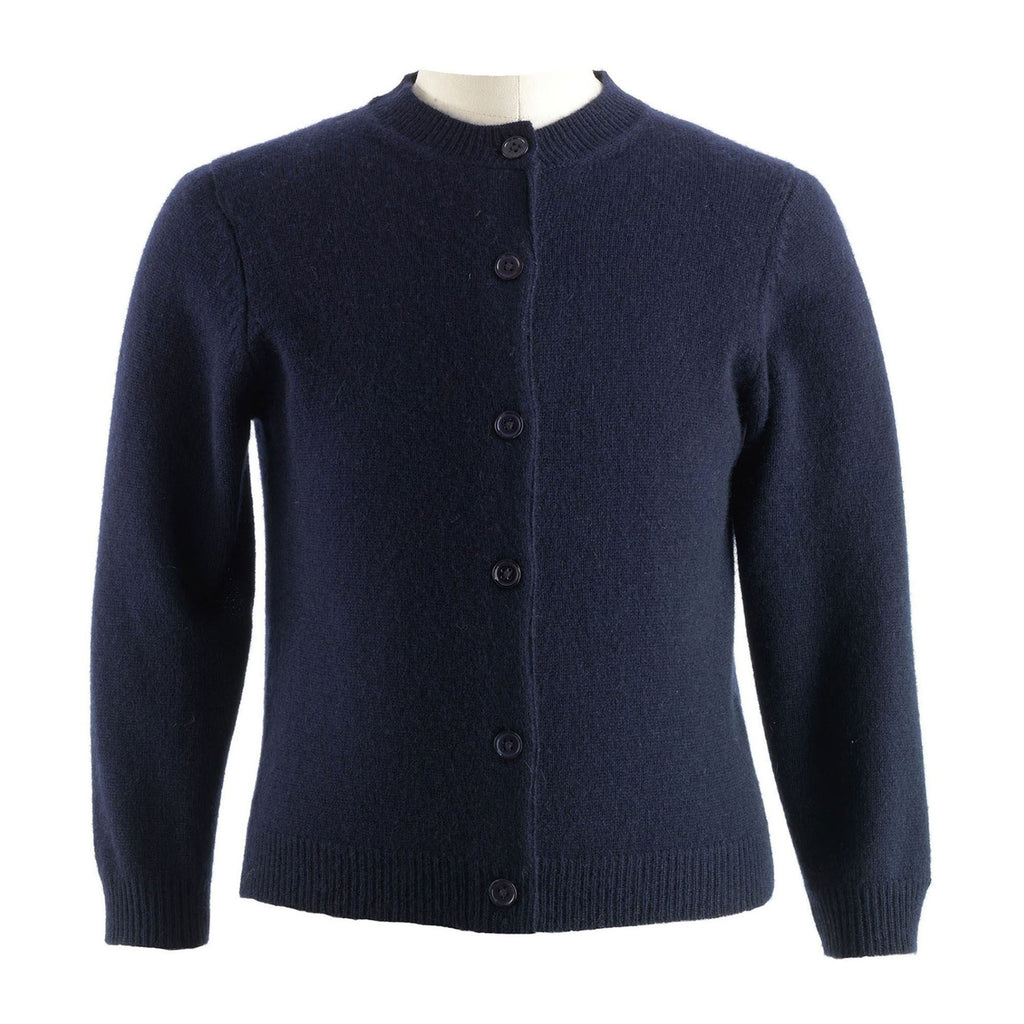 Girls Navy Cashmere Cardigan - The Well Appointed House
