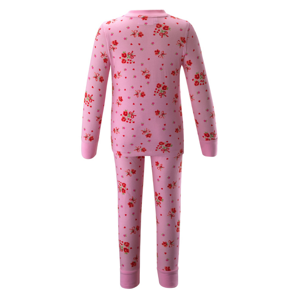 Girls Rose Bouquet Jersey Pajamas - The Well Appointed House