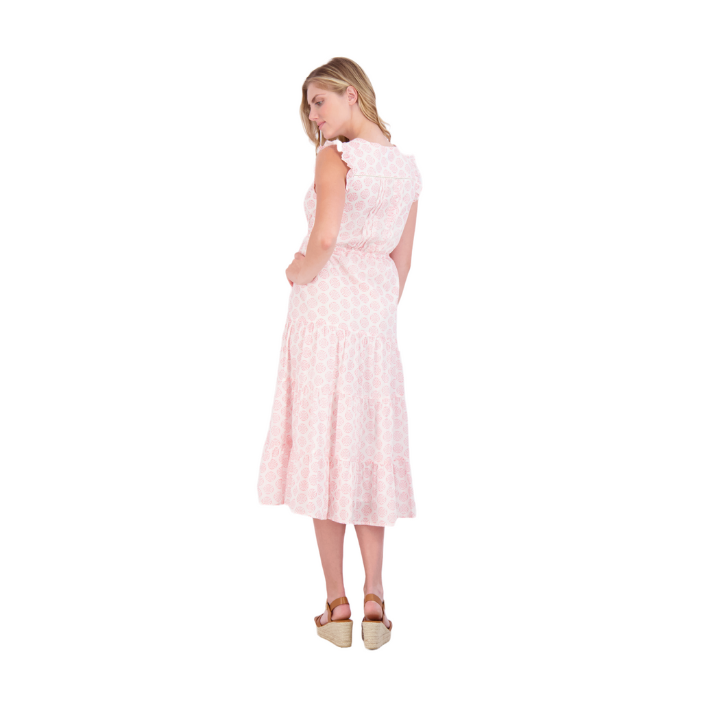 Giselle Women's Maxi Dress in Pink Star - The Well Appointed House