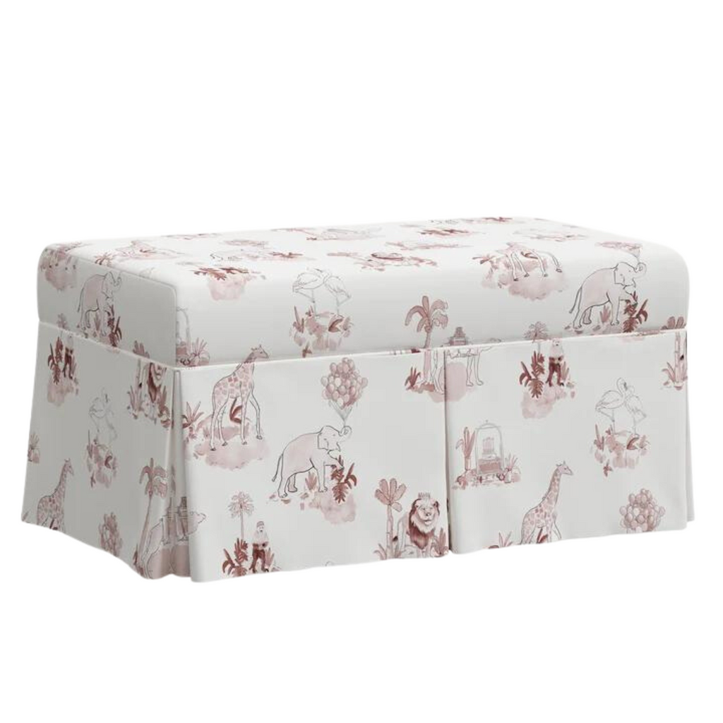 Gray Malin For Cloth & Co. Toile Pink Storage Bench - Little Loves Accent Chairs & Stools - The Well Appointed House