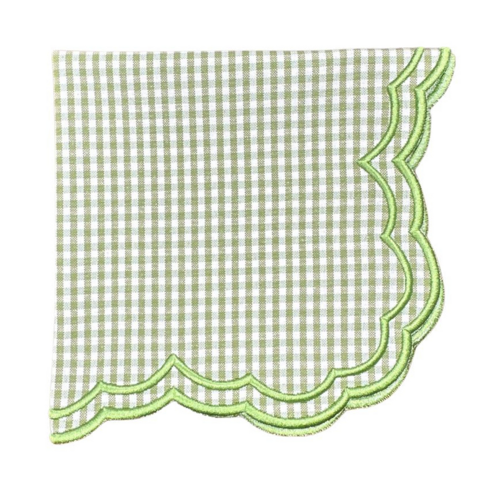 Green Gingham Bettina Napkin, Set of 4 - The Well Appointed House