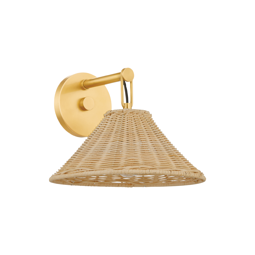 Dalia Wall Sconce With Woven Rattan Shade - The Well Appointed House