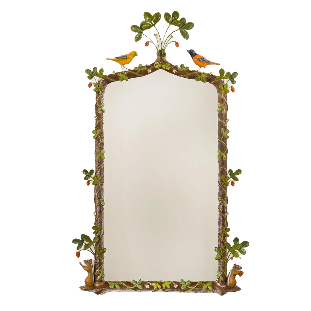 Hand-Painted Strawberry Thief Wall Mirror - Wall Mirrors - The Well Appointed House