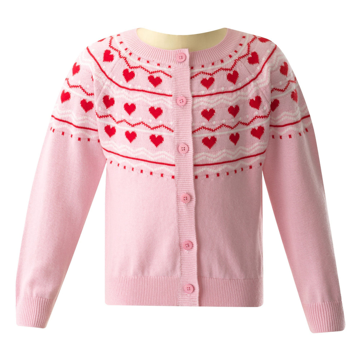 treaturself heart pearl button cardigan