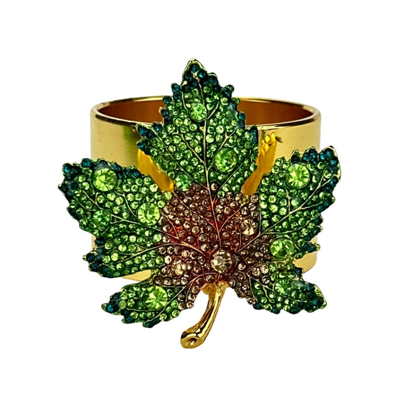 Studio Collection: Autumn Leaf Napkin Ring in Green - The Well Appointed House