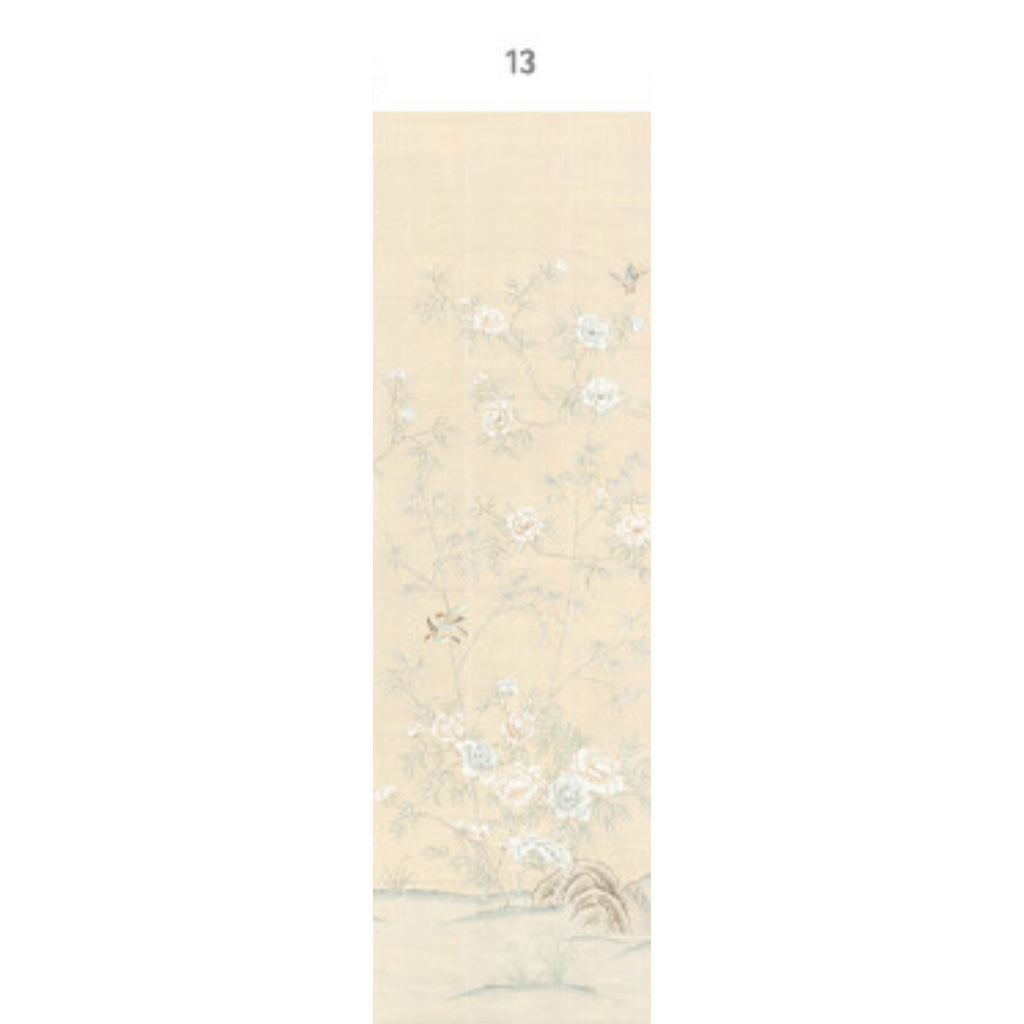 Imperial Garden Beige Chinoiserie Mural Wallpaper Panels - The Well Appointed House