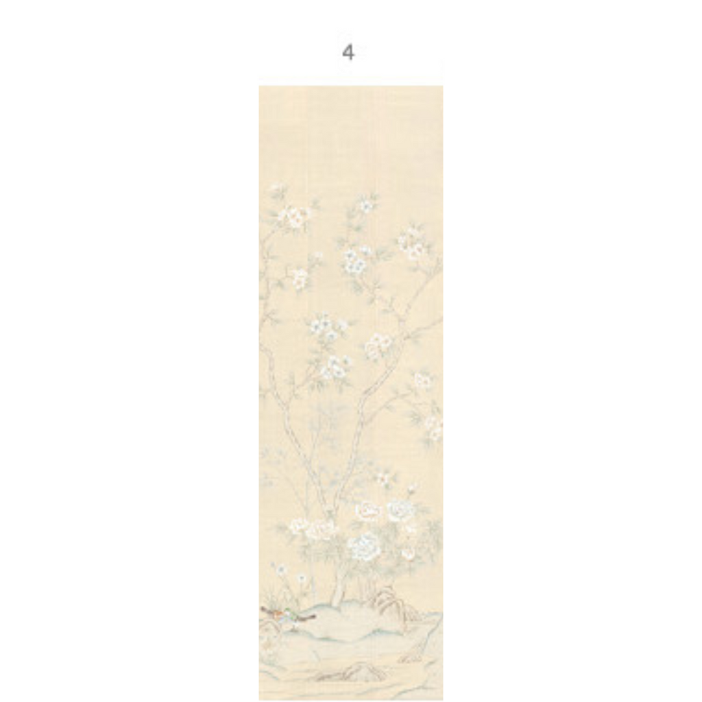 Imperial Garden Beige Chinoiserie Mural Wallpaper Panels - The Well Appointed House