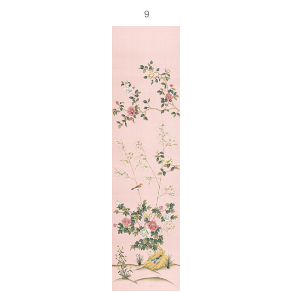 Imperial Garden Mural Wallpaper Panels In Peach - The Well Appointed House
