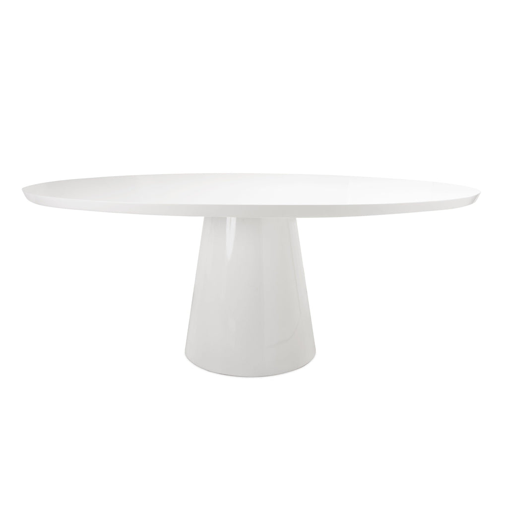 Jefferson Oval White Lacquer Dining Table - Dining Tables - The Well Appointed House