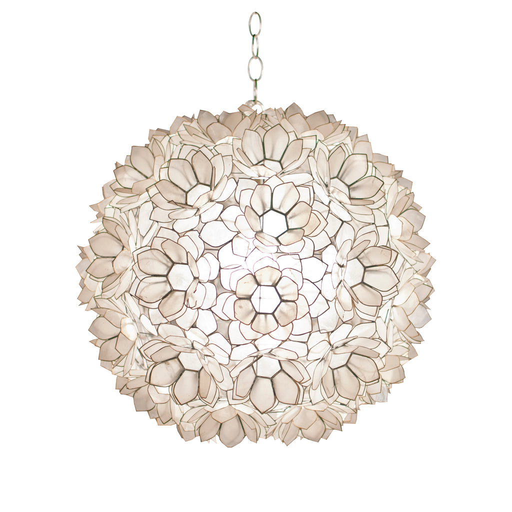 Jupiter Capiz Shell Lotus Flower Pendant Chandelier - Chandeliers & Pendants - The Well Appointed House