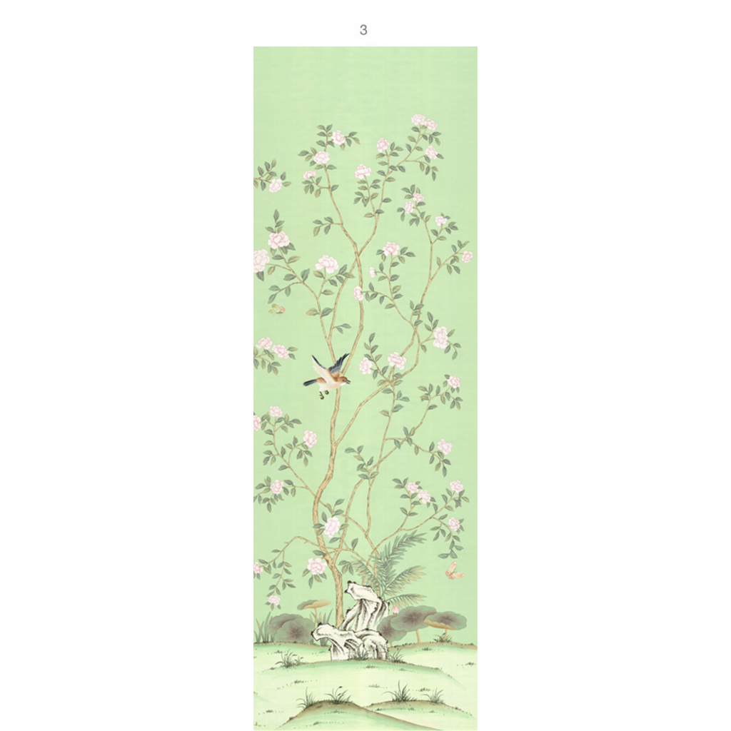 Lantilly Emerald Chinoiserie Mural Wallpaper Panels - The Well Appointed House