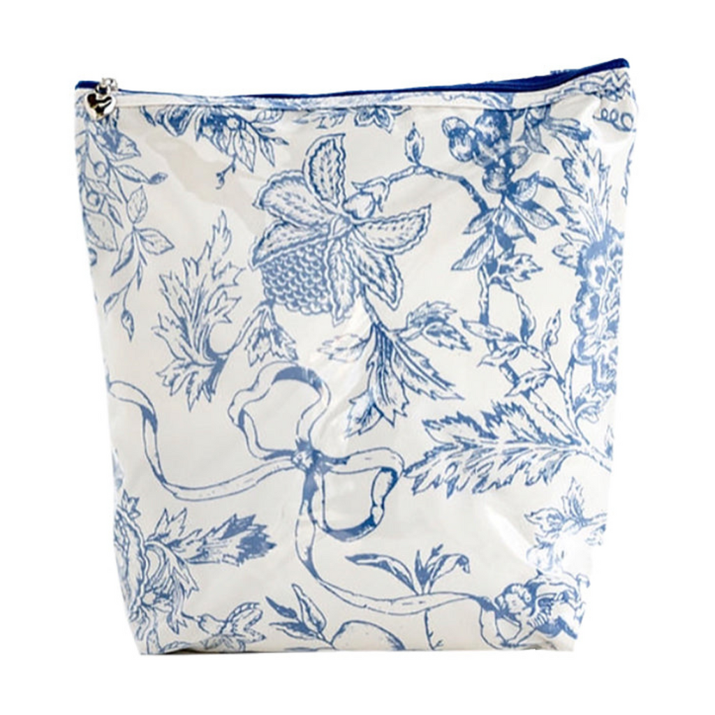 Large Blue and White Cosmetic Bag- The Well Appointed House
