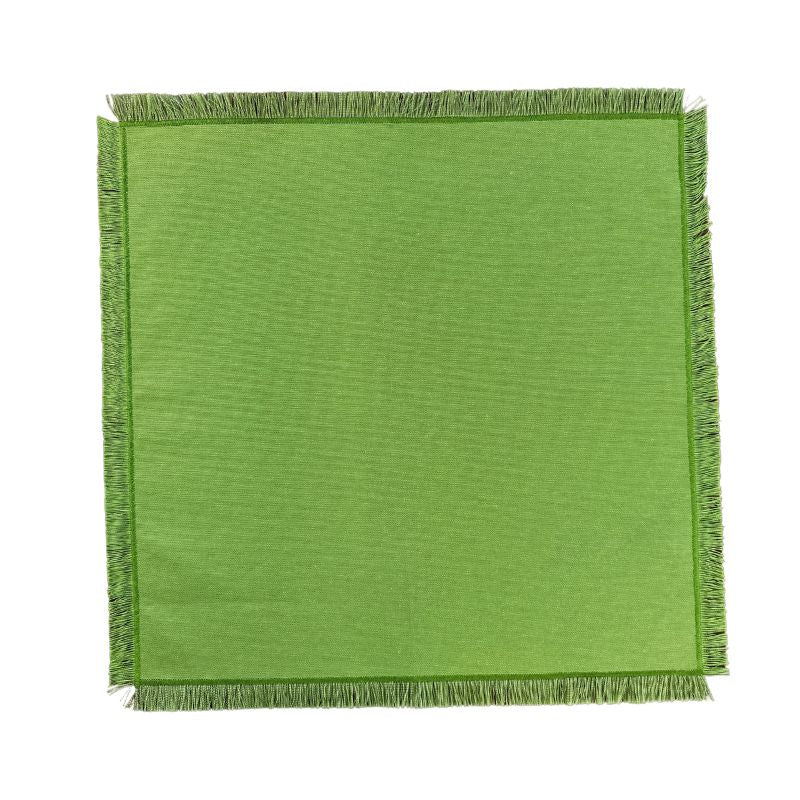 Lillian Fringe Napkin in Green with Green - The Well Appointed House