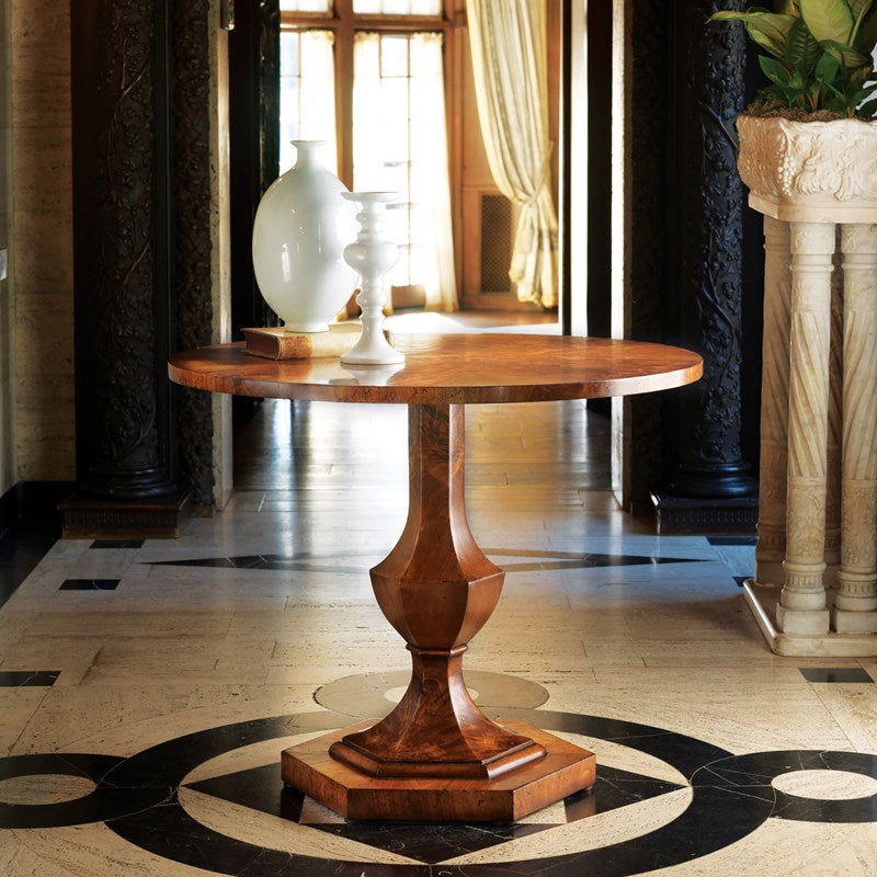Modern History Walnut Center Table with Inlay - Side & Accent Tables - The Well Appointed House