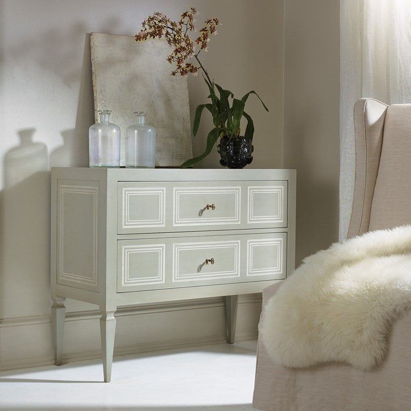 Modern History Milan Commode with Grey Paint and Ivory Accent - The Well Appointed House