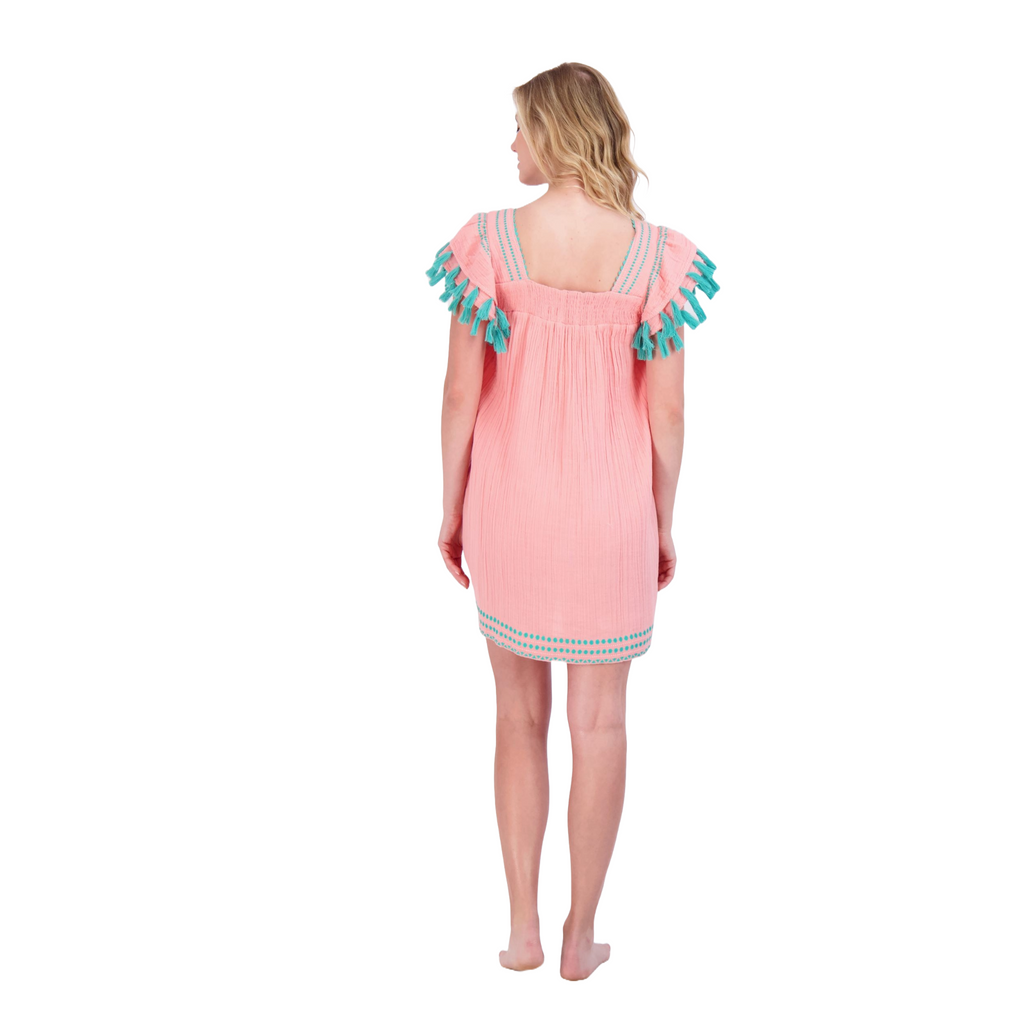 Mini Sandrine Women's Dress in Pink Sorbet Embroidery - The Well Appointed House