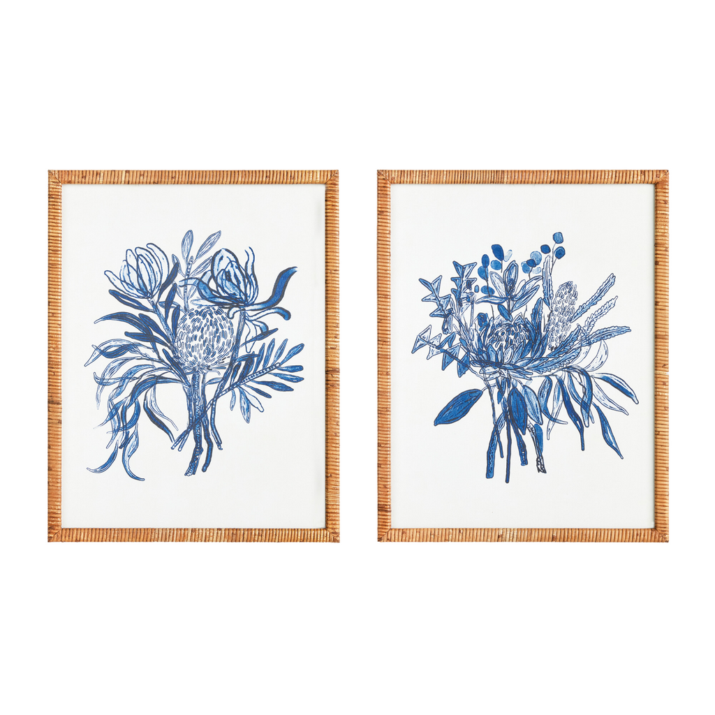 Set of Two Framed Banksia Bouquet Prints Wall Art - The Well Appointed House