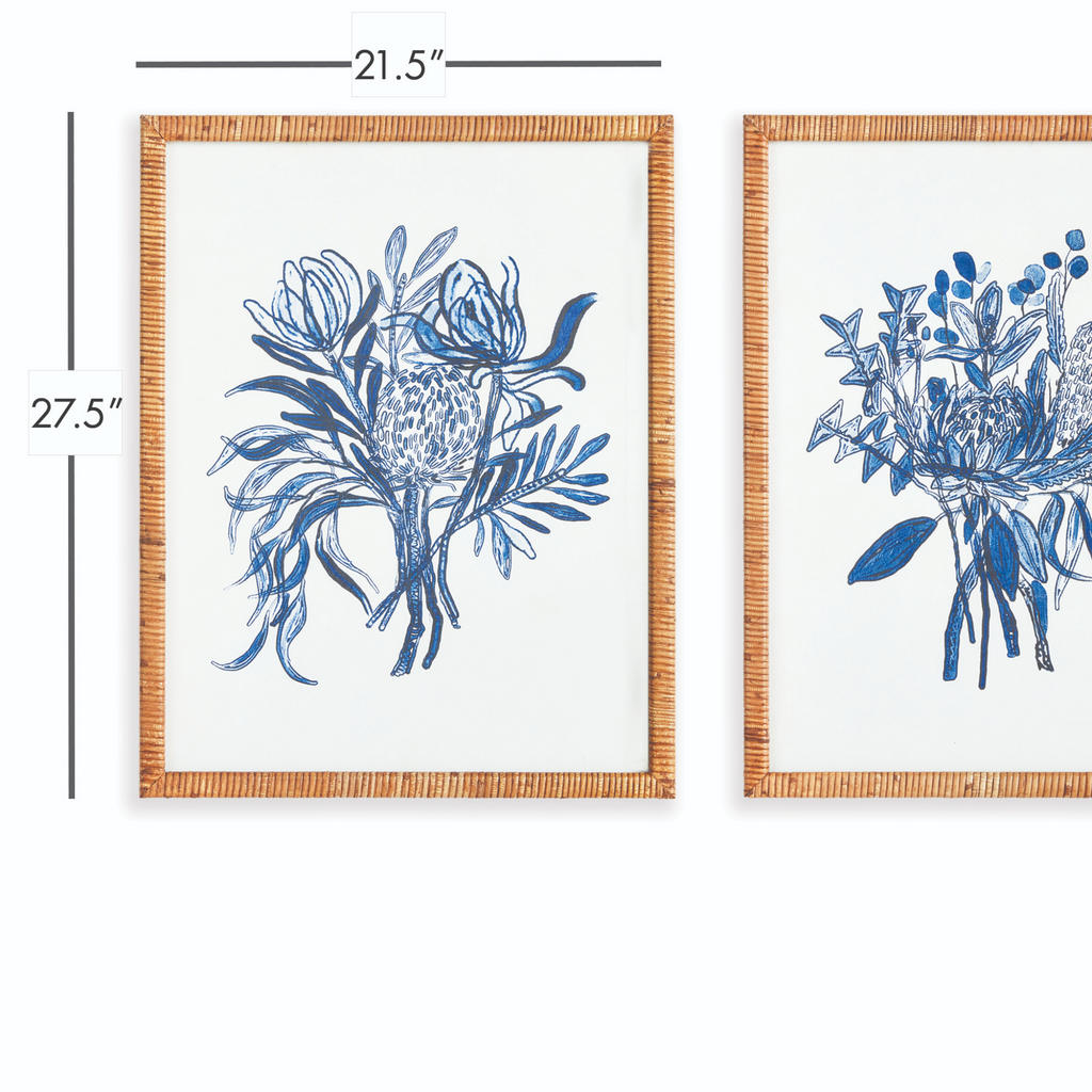 Set of Two Framed Banksia Bouquet Prints Wall Art - The Well Appointed House