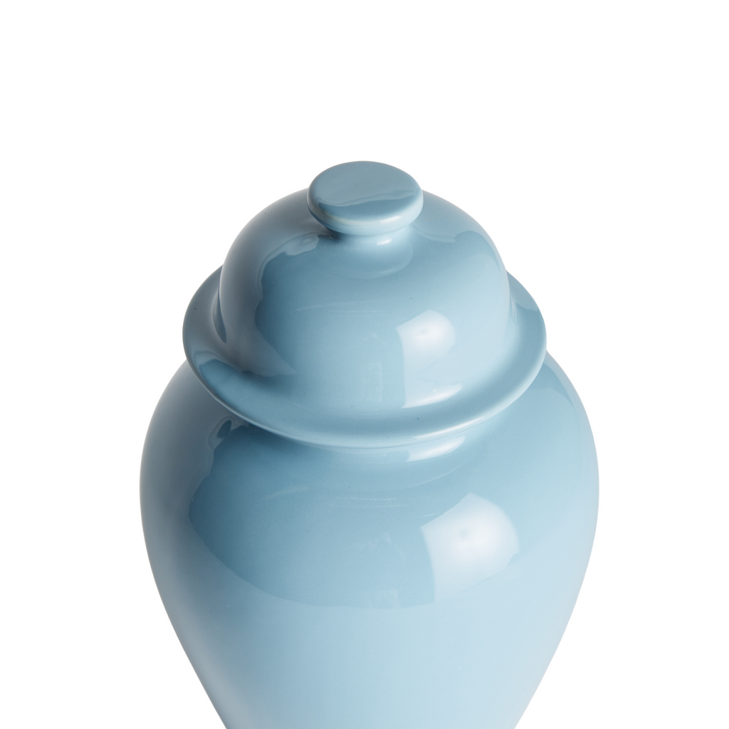 Pale Blue Koa Wide Lidded Ginger Jar - The Well Appointed House