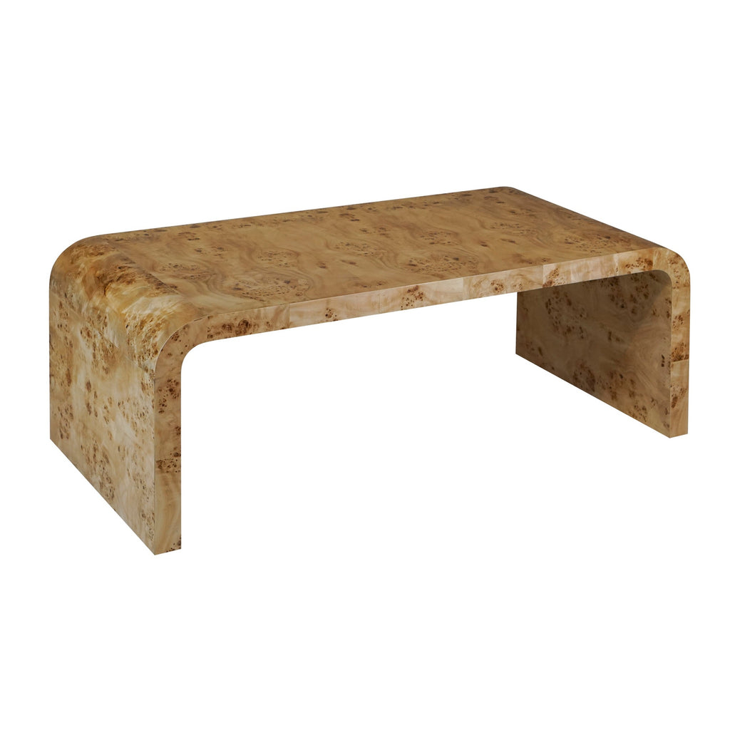 Light Burlwood Waterfall Coffee Table - Coffee Tables - The Well Appointed House