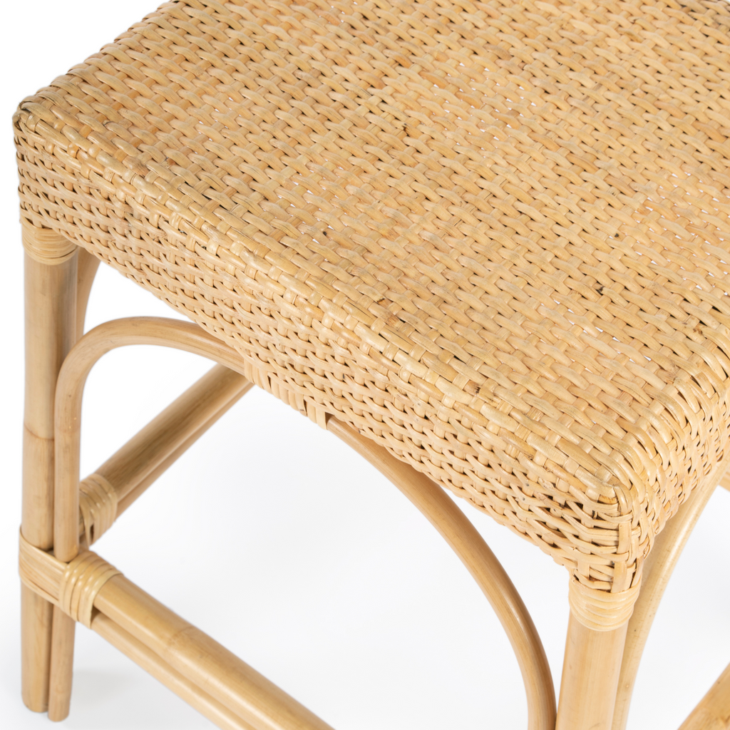 Natural Rattan Frame Rectangular Counter Stool - The Well Appointed House
