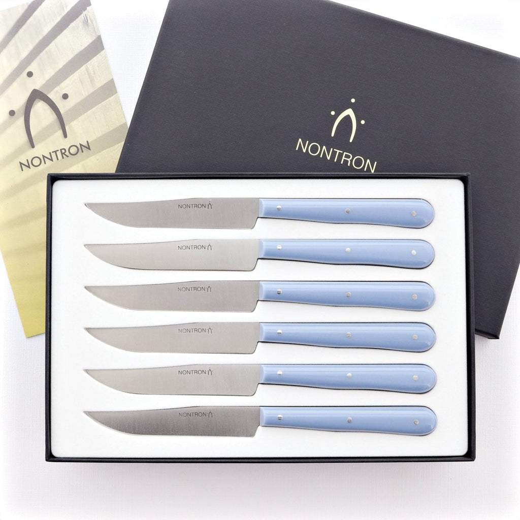 Nontron Steak Knives in Acrylic Sky Blue - THE WELL APPIONTED HOUSE