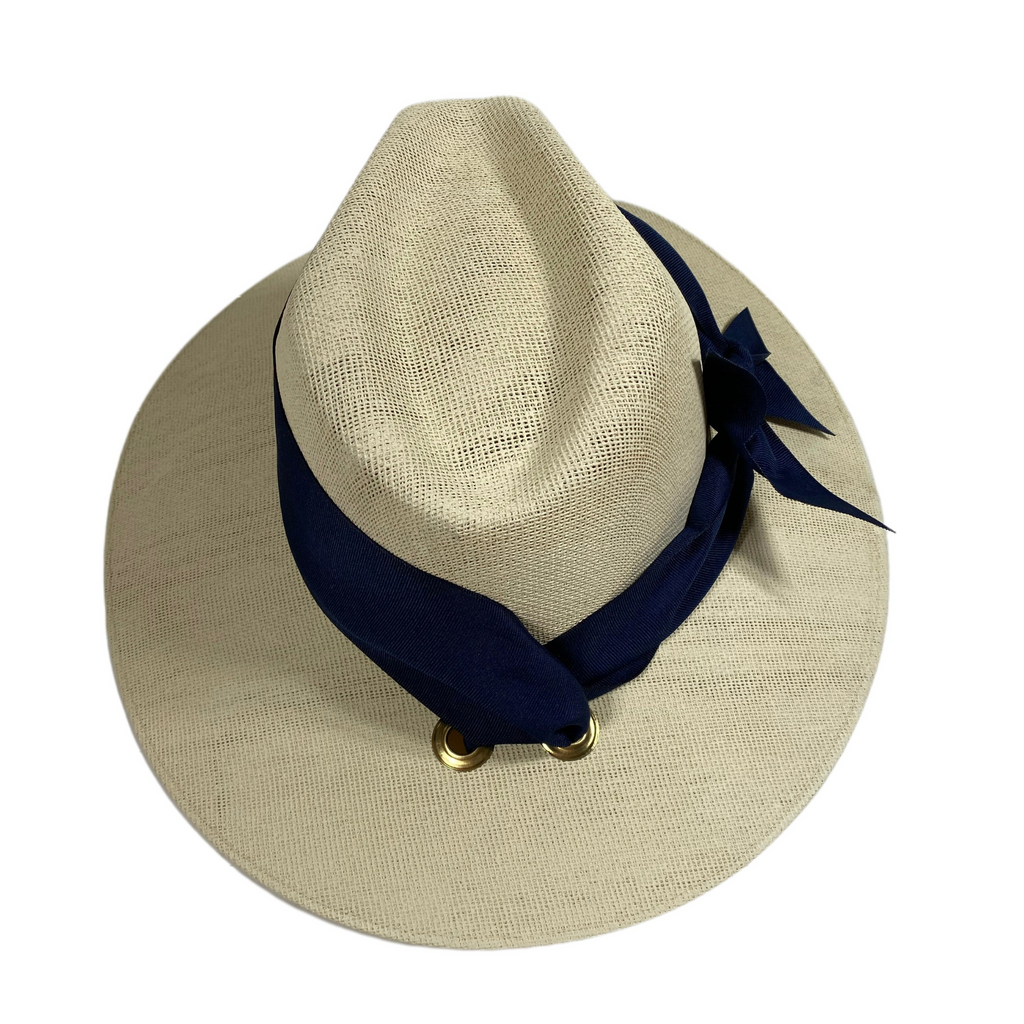 Orchid Sun Hat - Navy Wide & Short Grosgrain Ribbon - The Well Appointed House
