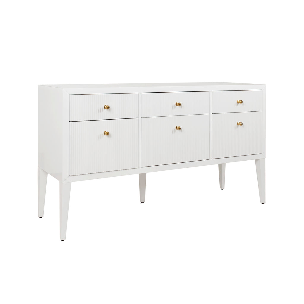 Palmer Buffet in Glossy White Lacquer - Buffets & Sideboards - The Well Appointed House