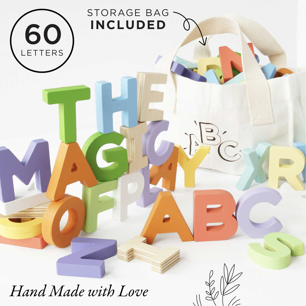 Wooden Alphabet Set & Bag - The Well Appointed House