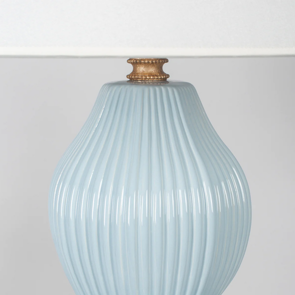Paragon Blue Ceramic Table Lamp with Shade - The Well Appointed House