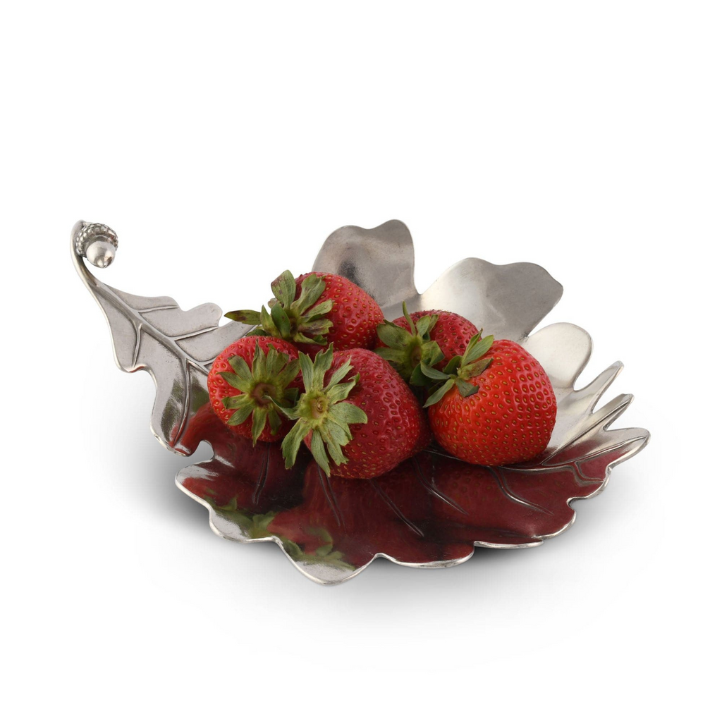 Pewter White Oak Leaf Plate - The Well Appointed House