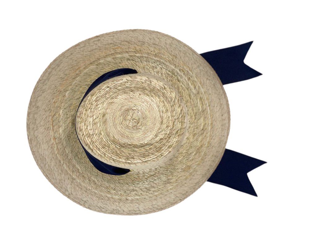 Wildflower Sun Hat - Navy Wide & Short Grosgrain Ribbon - The Well Appointed House