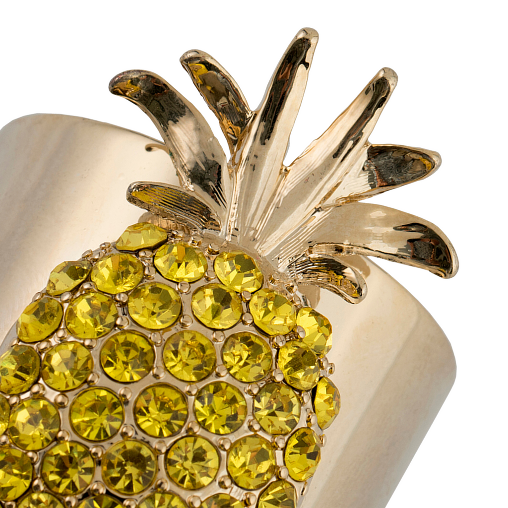 Pineapple Napkin Rings, Yellow, Set of Two - The Well Appointed House