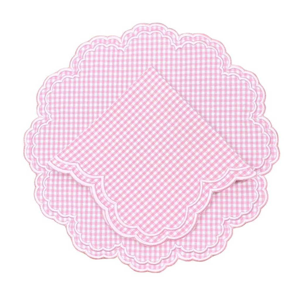 Pink Gingham Bettina Napkin, Set of 4 - The Well Appointed House