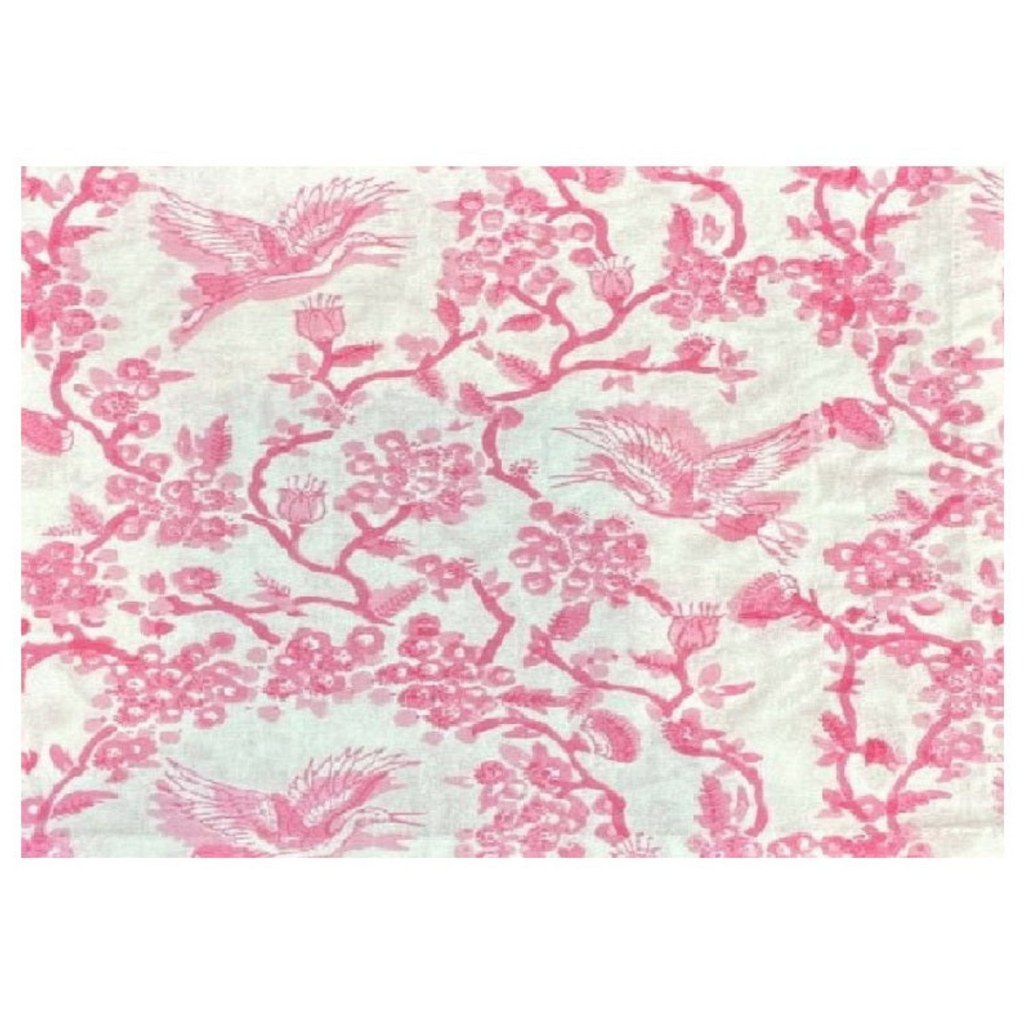 Pink Toile de Jouy Birds Placemat, Set of 4 - The Well Appointed House