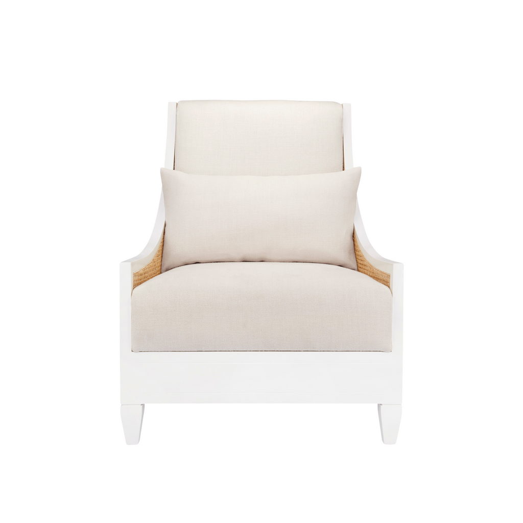 Raleigh Caned Club Chair in Eggshell White - The Well Appointed House