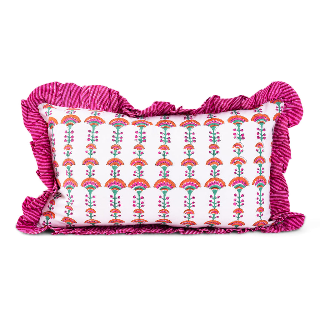 Ruffle Lumbar Pillow in Eugenie - The Well Appointed House