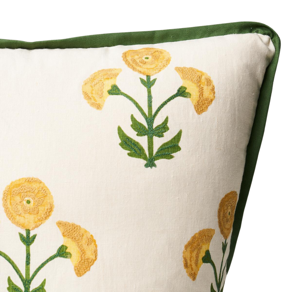 Marigold Saranda Flower Throw Pillow - The Well Appointed House