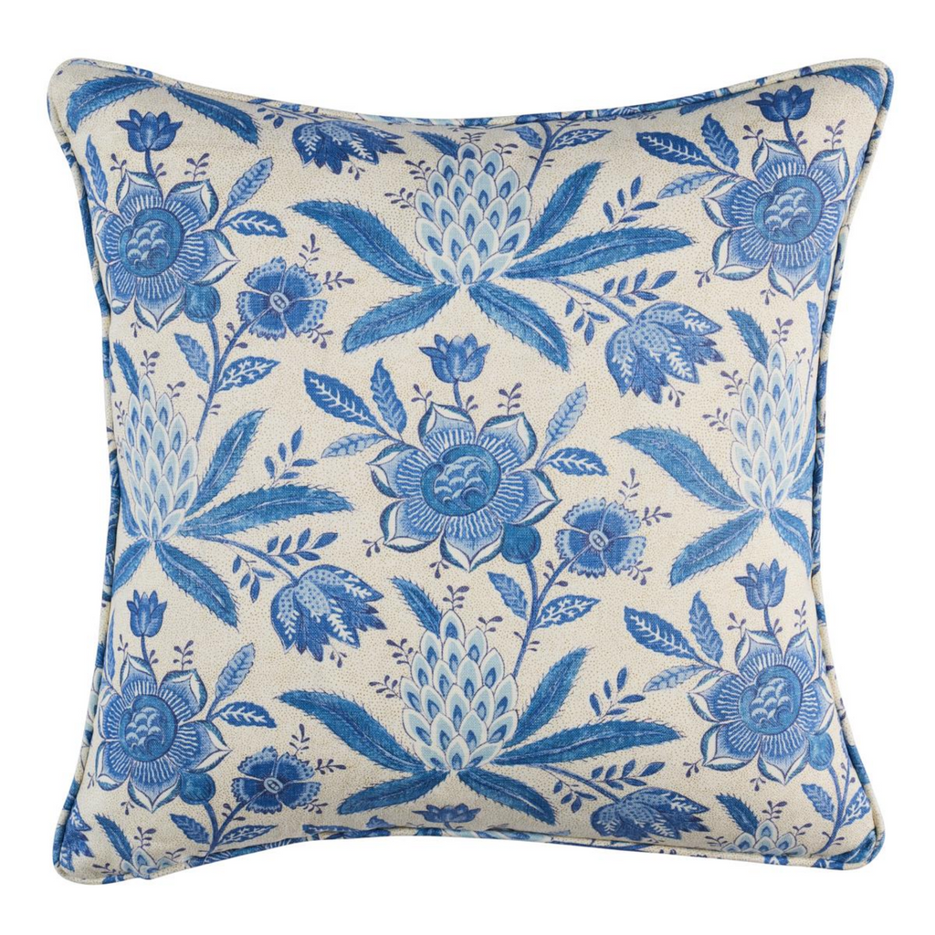 Lafayette Cornflower Blue Botanical Throw Pillow - The Well Appointed House