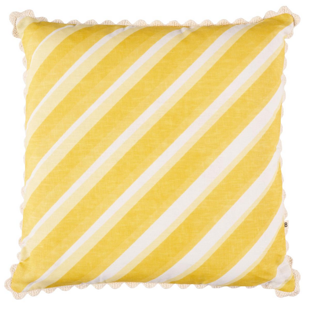 Vanilla Soleil Stripe Linen Throw Pillow - The Well Appointed House