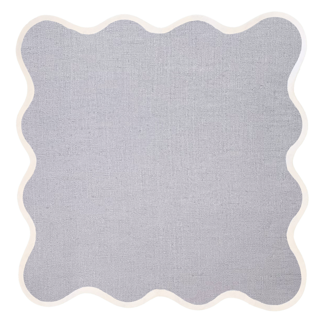 Scalloped Square Table Linen, Lavender - The Well Appointed House
