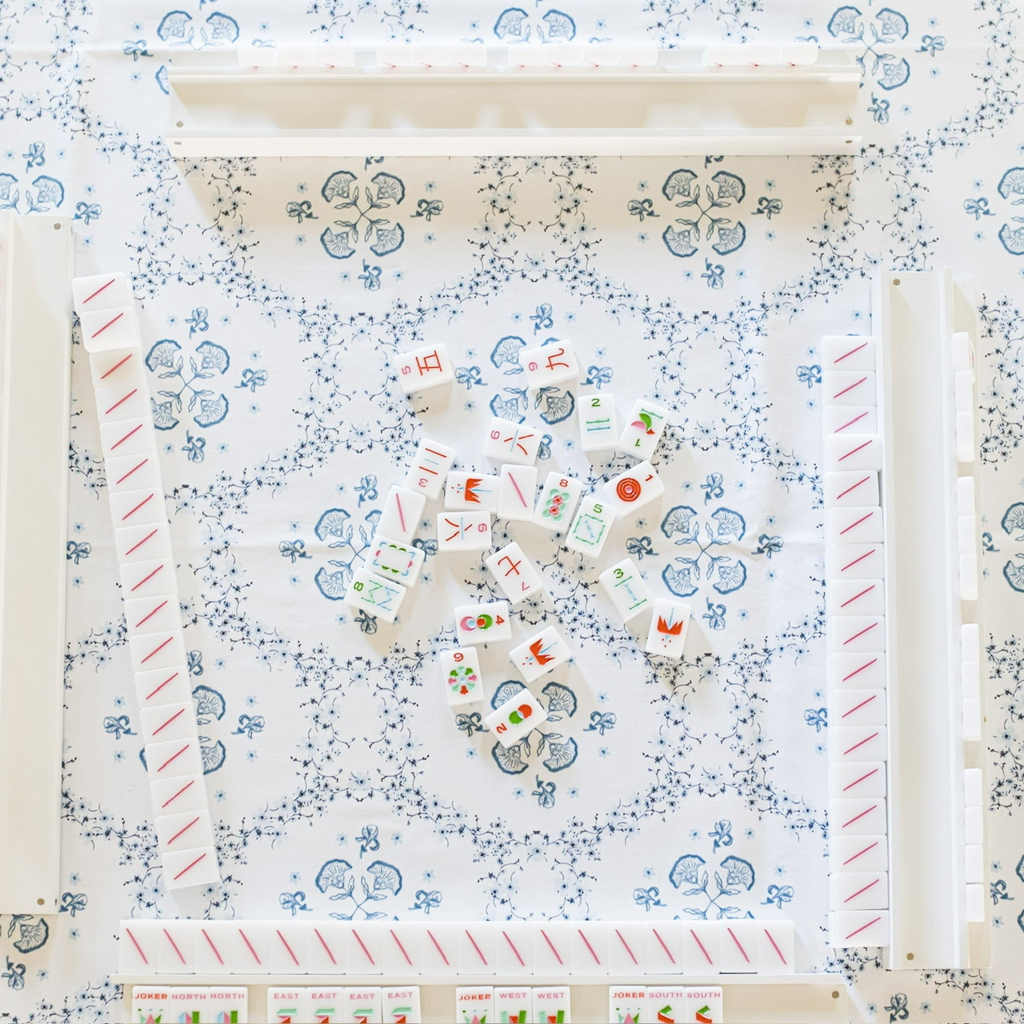 Scalloped Square Table Topper - Floral Trellis - The Well Appointed House