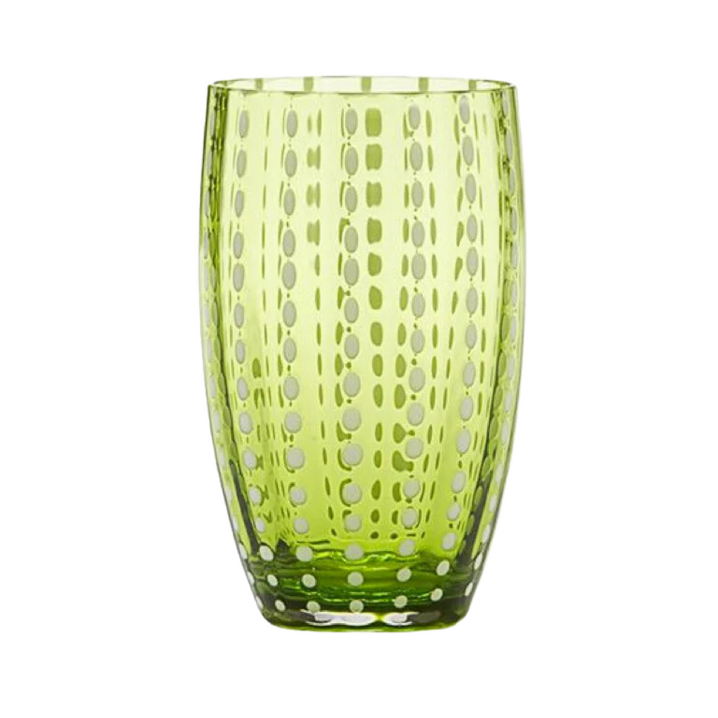 Set of 2 Perle Beverage Glasses in Apple Green - The Well Appointed House