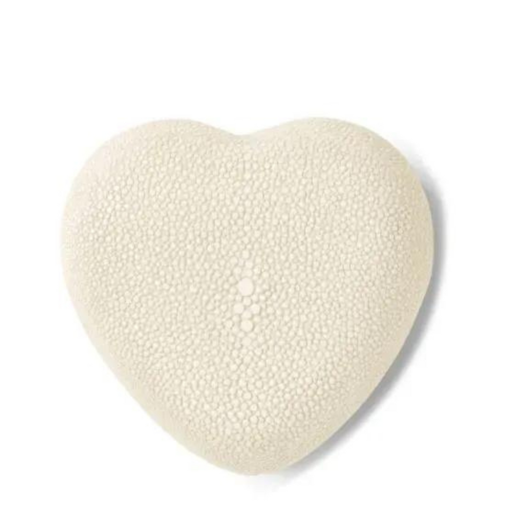 Shagreen Heart Box, Cream - The Well Appointed House