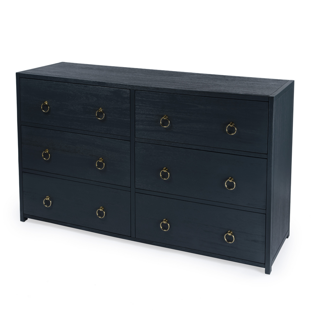 Six Drawer Dresser in Navy - The Well Appointed House