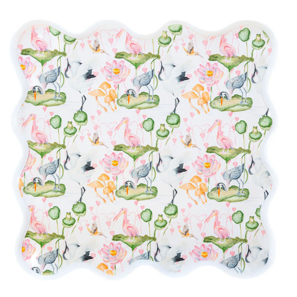 Square Scalloped Placemat, Waterlily - The Well Appointed House