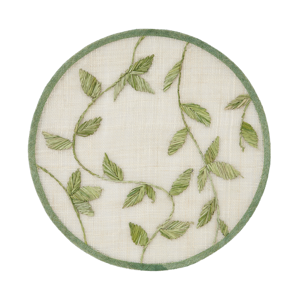 Straw Leaf Placemat, Leaf Green, Set of Four - The Well Appointed House