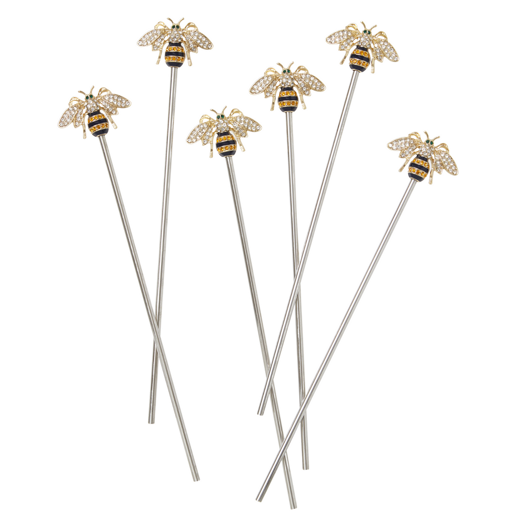 Stripey Bee Swizzle Sticks - The Well Appointed House