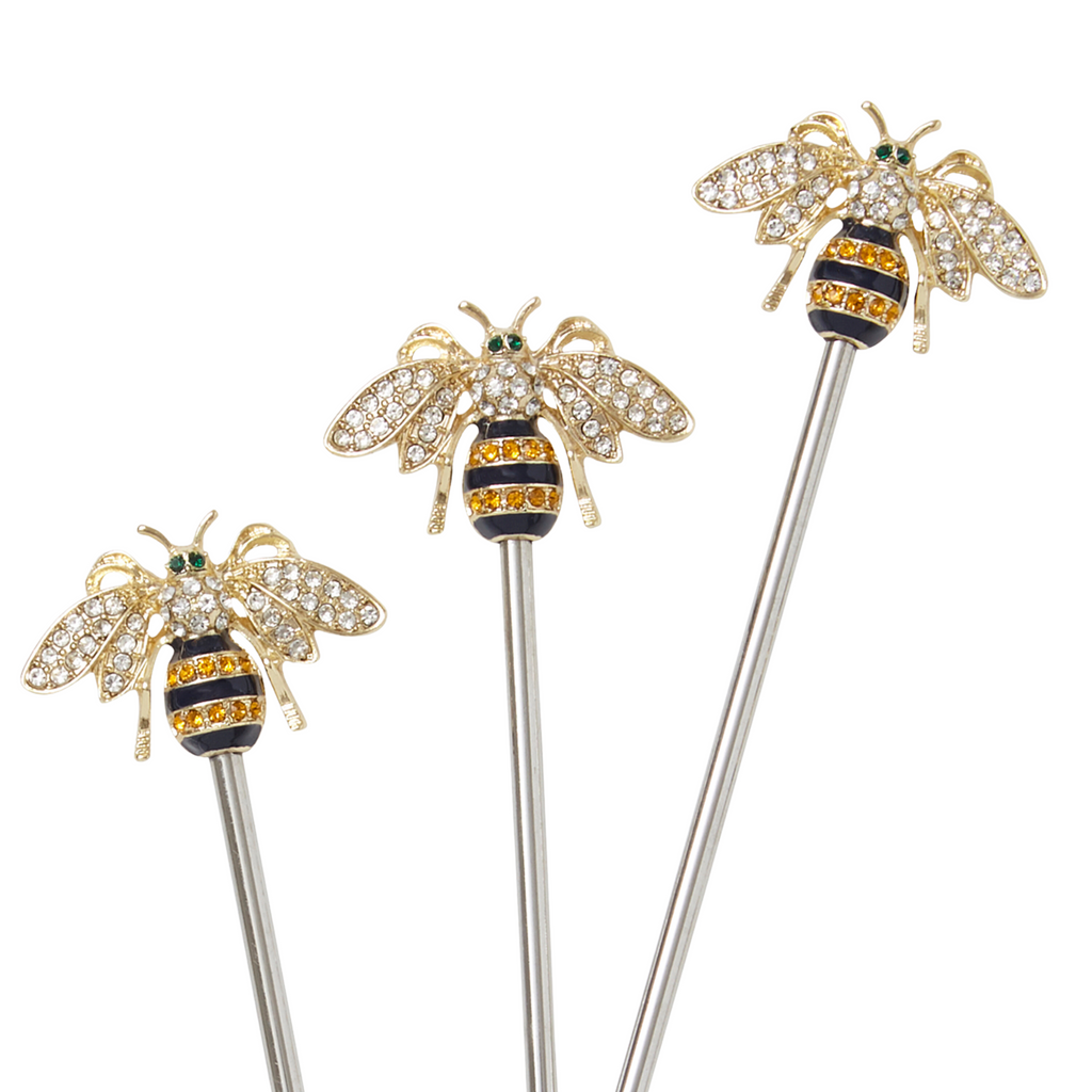 Stripey Bee Swizzle Sticks - The Well Appointed House
