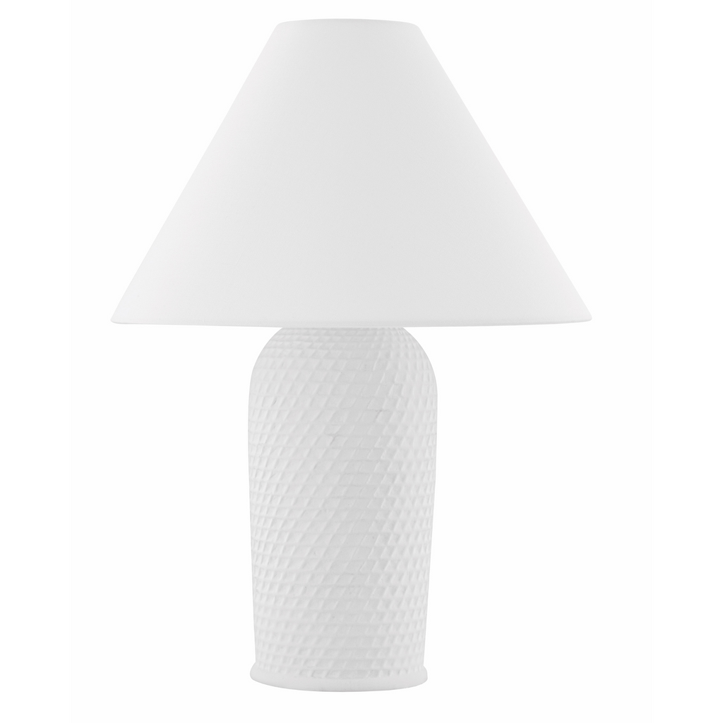 Susie White Ceramic Basketweave Textured Table Lamp - The Well Appointed House